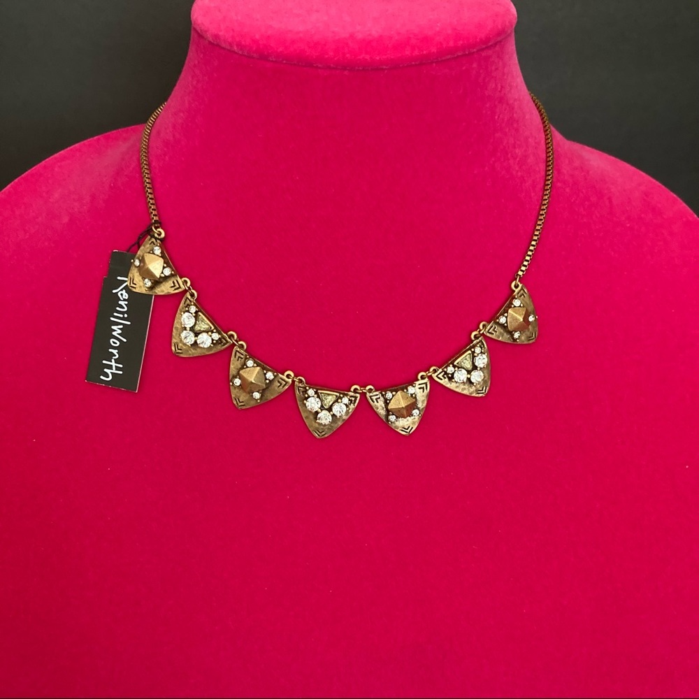 Kenilworth Choker Necklaces | Gold Tone and Clear Stones | Brand New